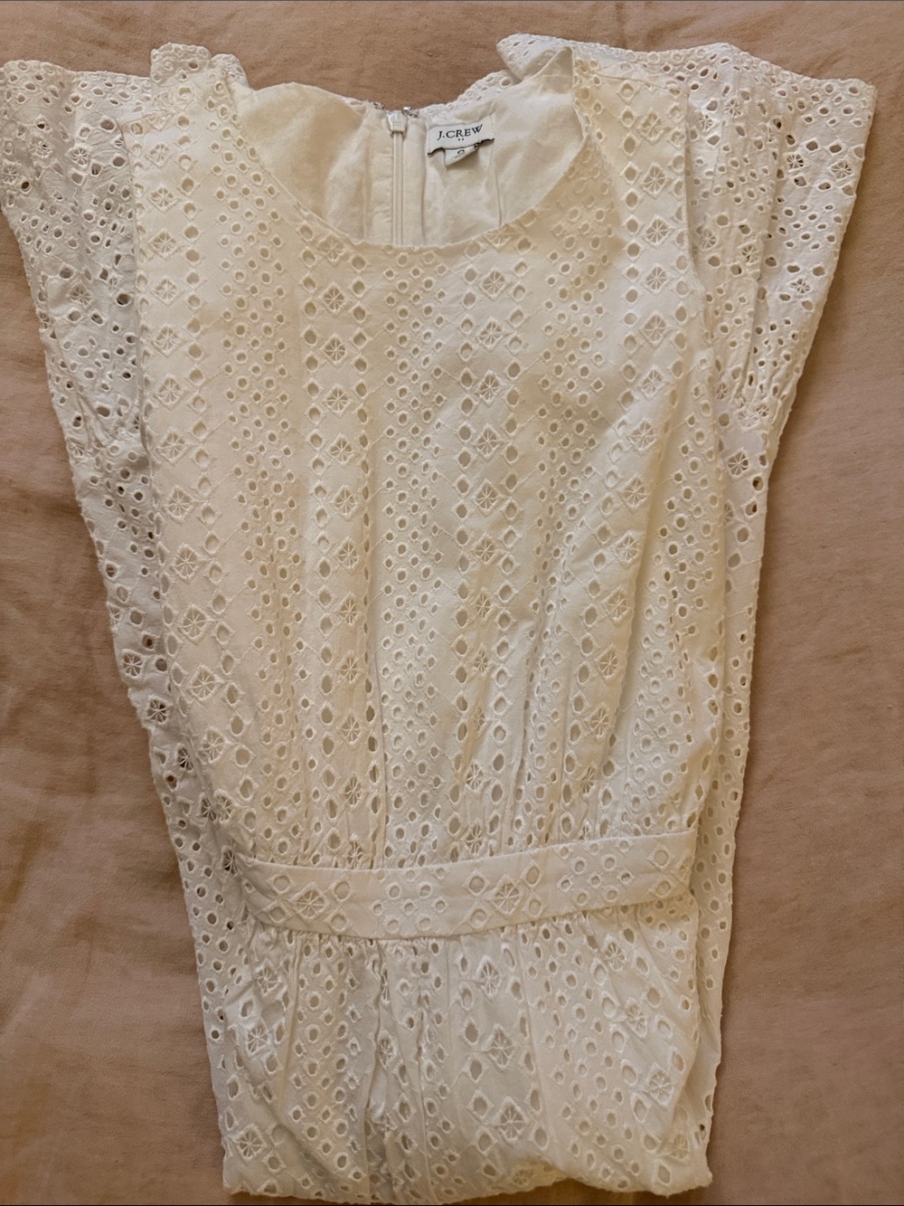 J.Crew White Eyelet Sleeveless Midi Dress size 0